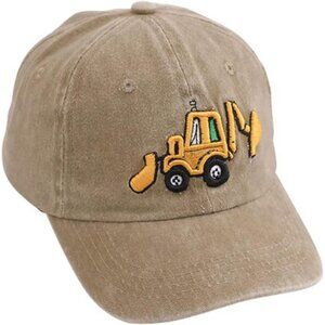 Cute Embroidery Excavator Kids Baseball Cap Adjustable Cotton for kids Age 2-8